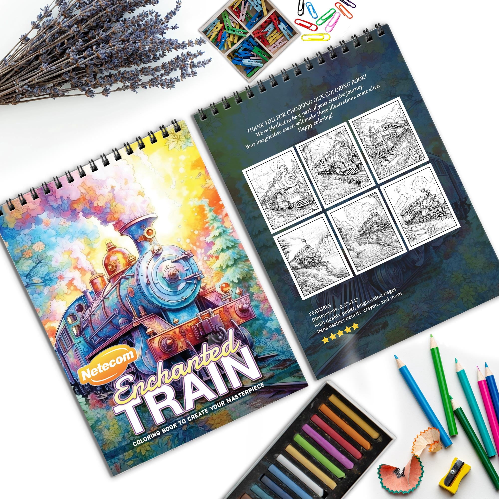 TPLHOUSE Country Churches Coloring Book Spiral Bound for Adult, Premium Cover