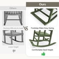 thumbnail image 5 of Ktaxon Outdoor Wood Rocking Chair with Footboard for Patio Garden Adults, Olive Green, 5 of 8