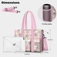 thumbnail image 5 of Teacher Tote Bag,Pink Football Teacher Utility Tote Bag,Large Work Tote Bags for Women with Multiple Pockets,Top Zipper Closure,13.8x10.6x6.7 Inch, 5 of 5