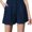 Navy Blue, variant on Women's Shorts Casual Plain Straight Leg White XS (2)