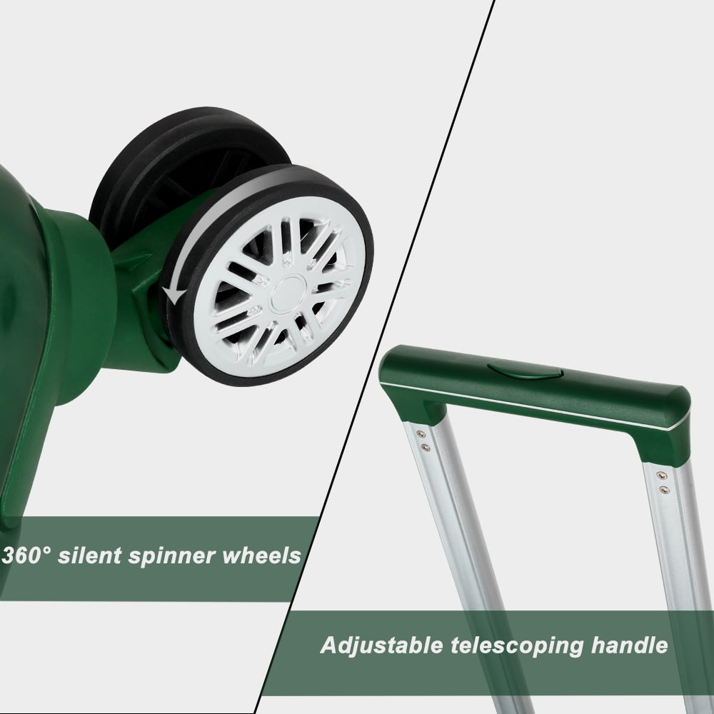 Luggage 3-Pieces Set ABS Durable Suitcase With Spinner Wheels Green 20"24"28"