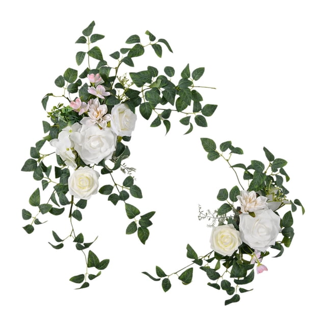 segolike 2x Wedding Arch Flowers Beautiful Decorations for Window Ceremony Front Door White