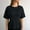 Black, variant on Red Women'S Clothing Petal Pull-On Crew Neck Short Sleeve Tops Casual Solid Modern Fashion T-Shirts Red,S