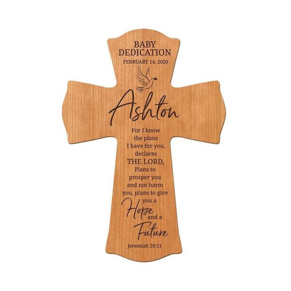 LifeSong Milestones 8x11.25in Black Wall Cross_Ashton Baby Dedication