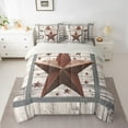 thumbnail image 3 of Manfei Texas Stars 7pcs Bedding Comforter Set,Old Barn Door Queen Bedding Sets,Rustic Farmhouse Cabin Queen Sheet Sets For Boys Kids,Super Cozy Room Decor Reversible, 3 of 9