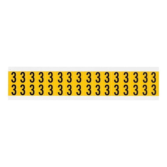 Brady Number Label, 3, 3/4in.Hx9/16in.W, Vinyl 1520-3
