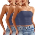 thumbnail image 1 of Blusa informal de verano sin tirantes de color liso para mujer, 3 piezas, de poliéster, 1 of 6