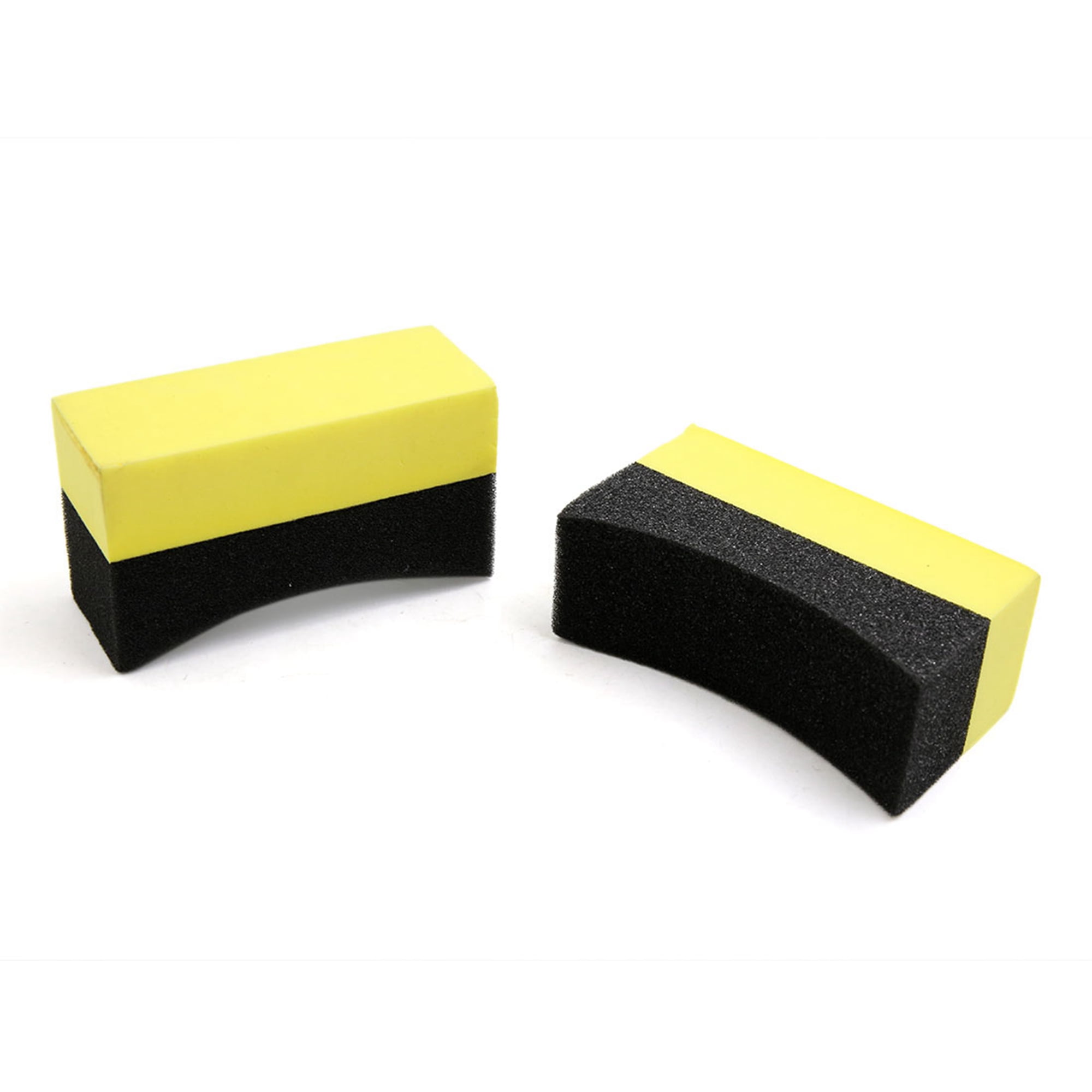 2 Pcs U Shape Tire Waxing Polishing Sponge Pads Tyre Clean Brush for Auto Car