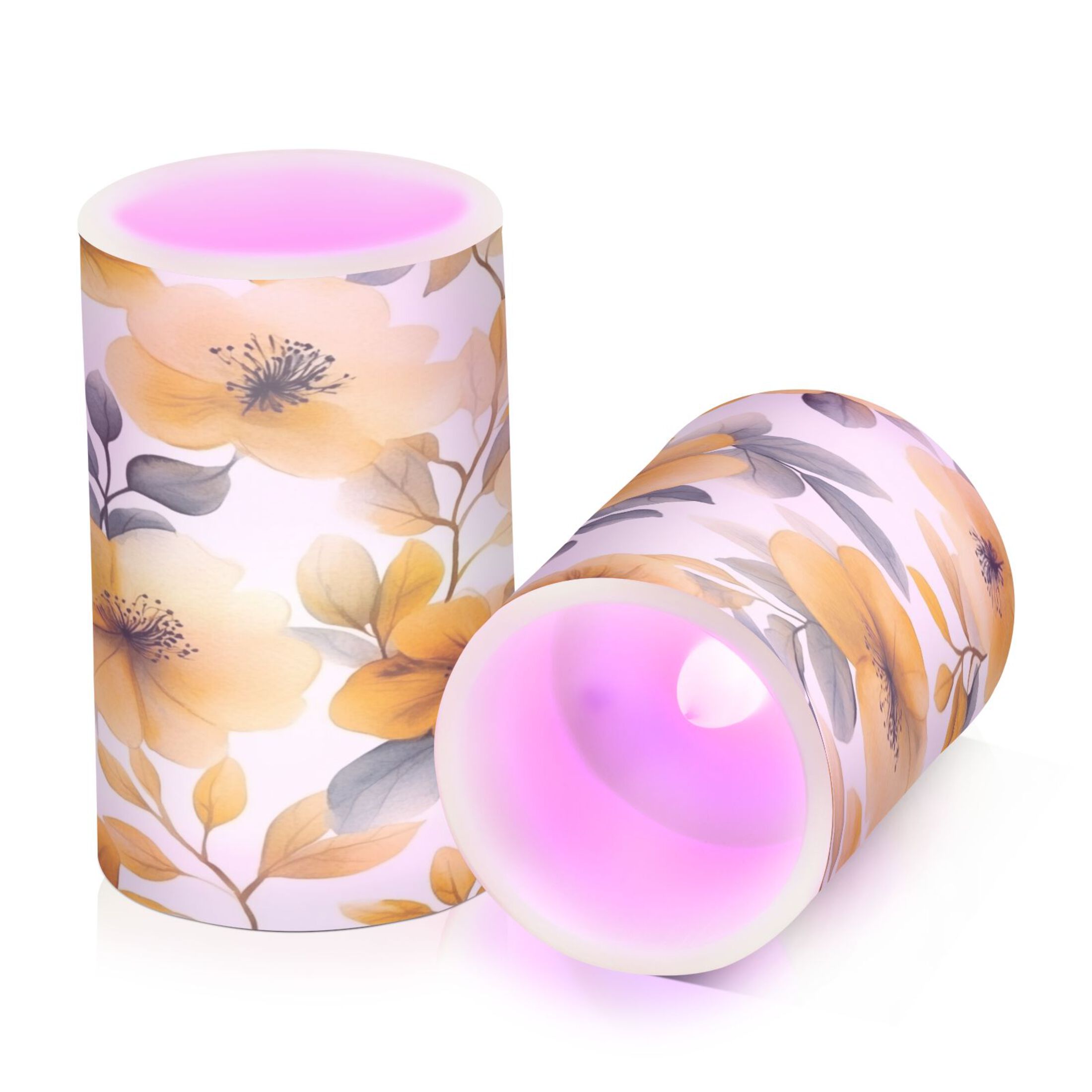 Electronic Candle Light Combination 3x5In, 3x4In Flameless Candle Plastic Festive Decoration Party Christmas Decoration Cartoon Yellow Flowers