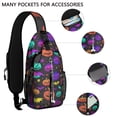 thumbnail image 2 of Sling Backpack,Rainbow Halloween Pumpkins Pattern Crossbody Bag with Water Bottle Holder,Waterproof Sling Bag for Men/Women with Chest Phone Holder for Hiking,Travel, 2 of 6