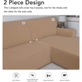 thumbnail image 5 of Easy-Going Stretch Fabric Polyester L Shape Sofa Slipcover, Camel, 5 of 7