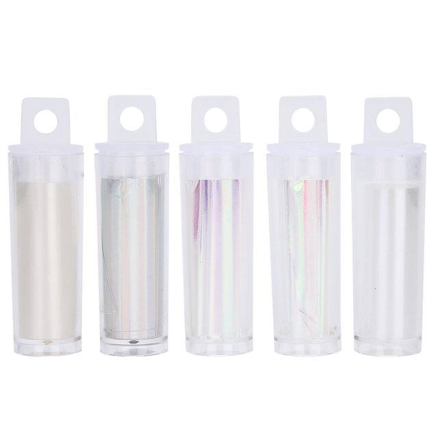 5 uds. De pegatinas autoadhesivas de transferencia de lámina de vidrio para decoración de manicura de celofán