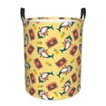 thumbnail image 1 of Balery Pineapples Sharks In Hawaiian Cesta de ropa redonda con asas, impermeable, independiente, para ropa, juguetes, dormitorio y familia-Medium, 1 of 6