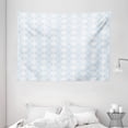 thumbnail image 1 of Floral Tapestry, Geometric Design Vertical Flowers Pattern on Baby Blue Background Artwork, Wall Hanging for Bedroom Living Room Dorm Decor, 80W X 60L Inches, Baby Blue and White, by Ambesonne, 1 of 2