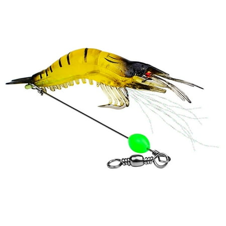 YUEYAN 1 pc Shrimp Lure with Hook Swivel Beads Fishing Lures Fishing Artificial