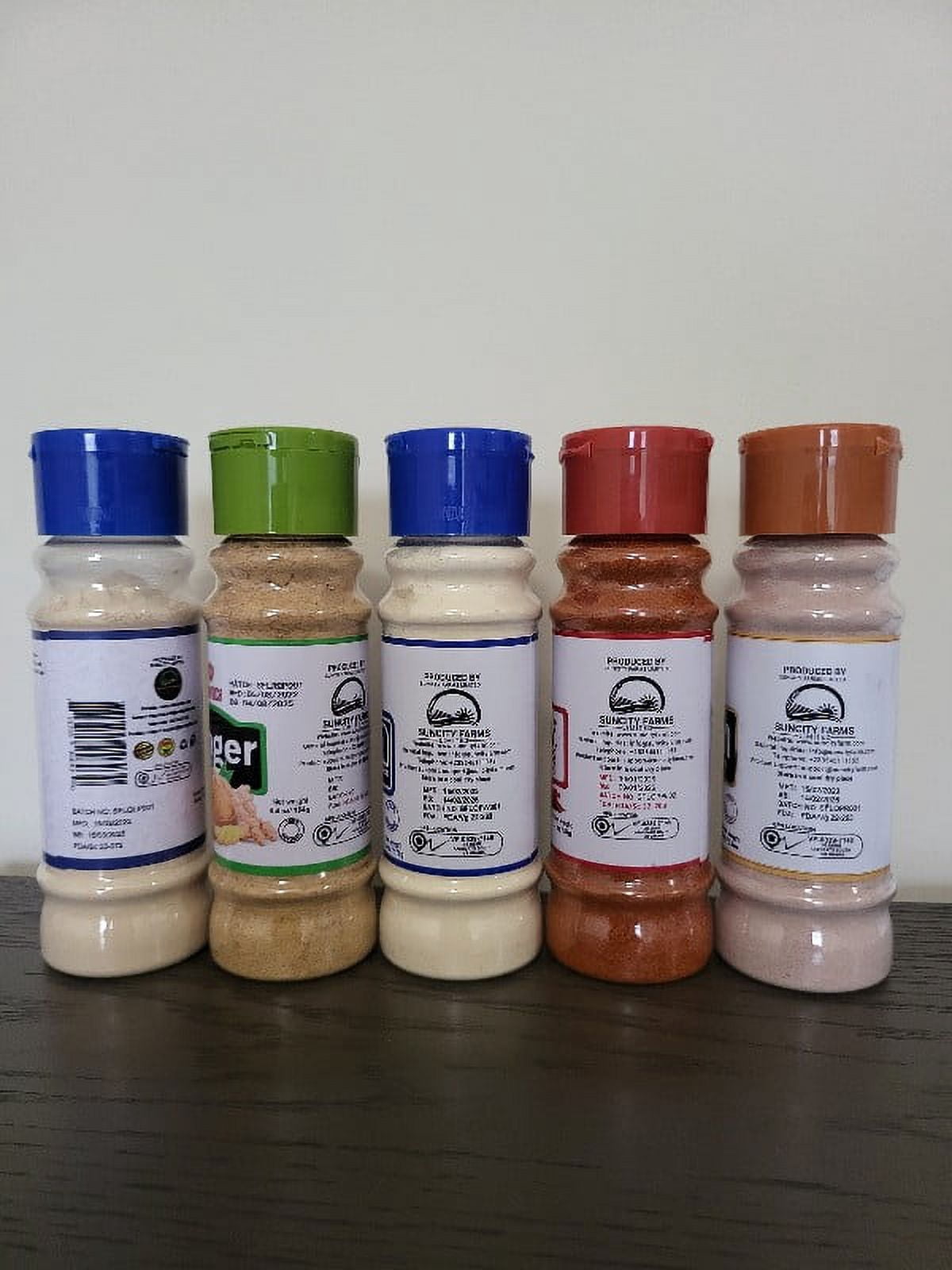 MONARCH 100% Ginger Powder- Garlic Powder- Chili Pepper Powder- Onion Powder (Red)- Onion Powder (White) Pack Of 5 Spices & Seasonings