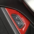 thumbnail image 4 of Car Red Soft Carbon Fiber Passenger Door Lock Button Frame Cover Trim Stickers For Corvette C7 2014, 4 of 5
