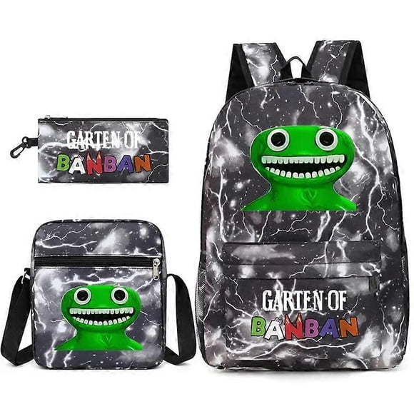 Three-piece Set Garten Of Banban Game Peripheral Two-dimensional Backpack Student Schoolbag Shoulder Bag Pencil Case