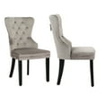 thumbnail image 5 of WestinTrends Wordford Velvet Dining Chairs Set of 2, Modern Wingback Upholstered Button Tufted Kitchen Dining Room Chairs with Solid Wood Legs and Pull Ring, Gray, 5 of 11