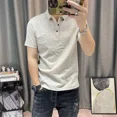 thumbnail image 5 of Camiseta Polo Hombre Dibujos Top Slim Fit con Cuello Camisetas Masculinas Ropa de Calle Verde Ropa de Lino Elegante Manga Corta de Un Cuarto, 5 of 5