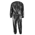 thumbnail image 5 of 2 Pcs Heavy Duty Fitness Weight Loss Sweat Sauna Suit Exercise Gym Anti-Rip XL, Silver Color & Black, 5 of 8