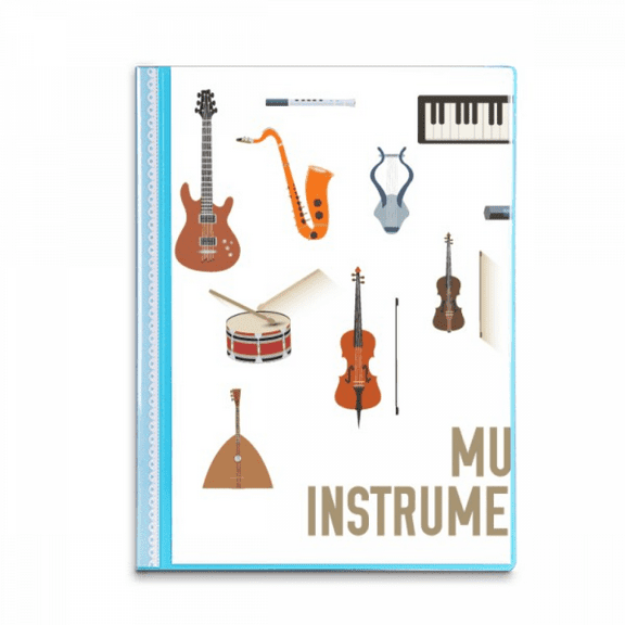 Music Instruments Combination Pattern Book Sheet Protectors Portfolio Binder Folder