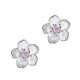 thumbnail image 2 of Silver Sakura Ear Studs Adorable Oriental Cherry Ear Studs Pretty Silver Ear Studs (pink Diamond) 26-27s, 2 of 3