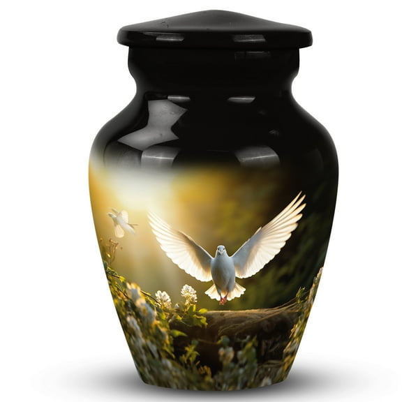 Dove Shining In Sunlight Urns For Human Ashes Adult Male Dad 3Inch - Dark Urns For Ashes Adult Male Pack Of 1 - Urns For Ashes Adult Female Mom - Cremation Urn Human Ashes - Memorial Ashes