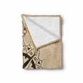 thumbnail image 2 of Compass Soft Flannel Fleece Throw Blanket, Abstract Navigation Sailing Method Navigation Theme Print, Cozy Plush for Indoor and Outdoor Use, 50" x 60", Brown Pale Brown, by Ambesonne, 2 of 6