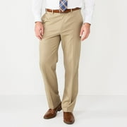 Men's Haggar® Cool Right® Performance Flex Classic-Fit Flat-Front Pants Color: Khaki Size: 34X34