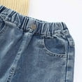 thumbnail image 5 of Zanarzt Girls Baggy Cargo Pants Jeans for Girls Baggy Wide Leg Cute Bow High Waisted Denim Pants Streetwear Back To School Clothes Blue,7-8 Years, 5 of 8