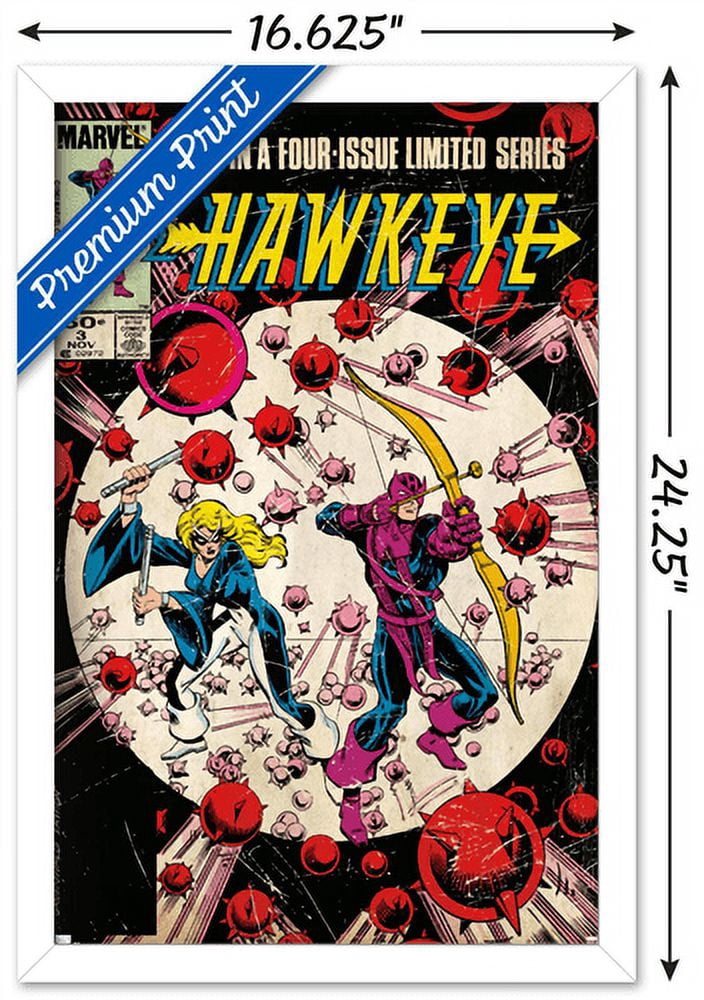 Marvel Comics - Hawkeye - Cover Art Wall Poster, 14.725" x 22.375", Framed