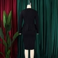thumbnail image 5 of AURA Plus Size Pencil Dress Square Neck Ruffle Detail Long Sleeve High Waist Midi S-XXXL, 5 of 8