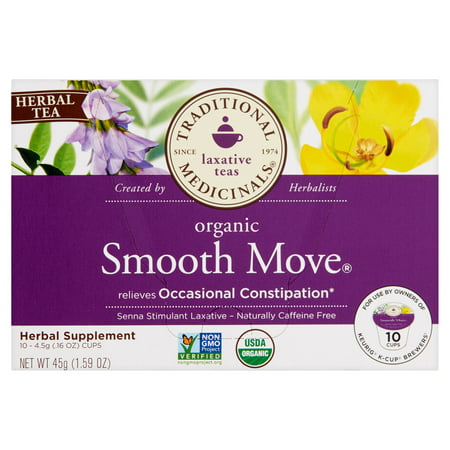 TRADITIONAL MEDICINALS Smooth Move thé à base de plantes bio, 10 comte, .16 oz, 6 Pack