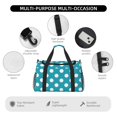 thumbnail image 4 of Disketp Sky Blue And White Polka Dot Bolsa de Viaje Tipo Duffle, Bolso de Mano para Fin de Semana para Mujer, Bolsa de Gimnasio Ligera para Hombre, Esencial para Viajes, 4 of 7