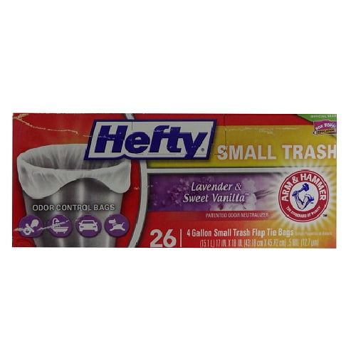 New 822954 *** Hefty Small Trash Bags 4Gl 26Ct Flap (12Pack) Trash