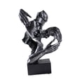 thumbnail image 4 of Escultura abstracta de rostro besándose, estatua de pareja besándose, escultura de centro de mesa Plateado vintage, 4 of 9