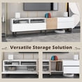 thumbnail image 6 of Modern TV Stand for TVs up to 80 Inch, Entertainment Center TV Console Table with Double Storage Space and  Drop Down Door for Living Room, Bedroom,Home Theatre,White, 6 of 9