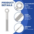 thumbnail image 3 of Uxcell 5Pcs M12x99mm Machinery Lifting Shoulder Eye Bolts Threaded Screw Eyebolt, 3 of 7