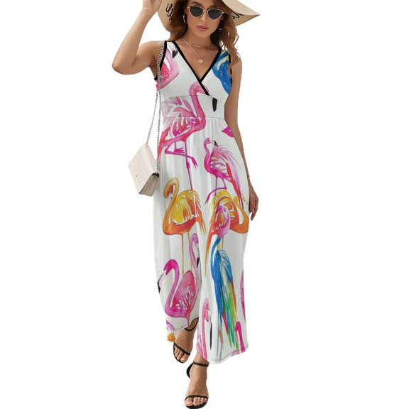 Flamingo Pattern Pattern Design Sleeveless Dress Summer Clothes for Women Women's Clothing 2025