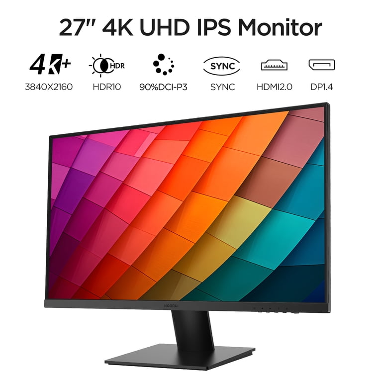 KOORUI 27 inch IPS PC Monitor, 4K UHD, HDR10, 90% DCI-P3, Eye Care 