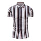 thumbnail image 2 of Playera Elvqul de Caballero Rojo a Rayas Playa Manga Corta con Solapa Botones, 2 of 6