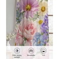 thumbnail image 6 of Purple Pink Floral Sheer Curtains 63 Inch Length 2 Panels Set for Living Room/Bedroom, Spring Farmhouse Country Vintage Flower Kitchen Curtains Grommet Semi-Sheer Curtains Window Treatments 42"x63"x2, 6 of 7