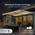 thumbnail image 2 of Semi-Cassette Motorized LED Luxury Patio Awning - 16 x 10 Ft - Desert Sand - Moroccan Collection, 2 of 7