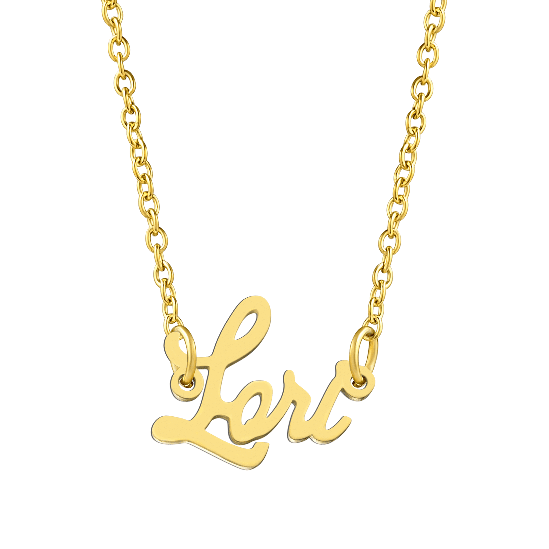 KISPER 18K Gold Plated Stainless Steel Personalized Name Pendant Necklace,  Haley - Walmart.com