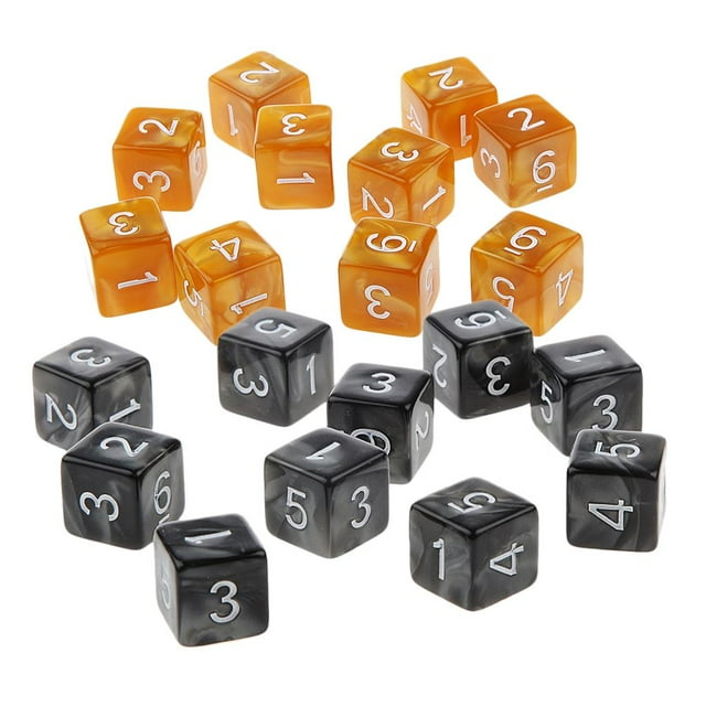 Juego de Dados Acrílicos de 20 Piezas, Accesorios de Juego de Cartas de de 16 Mm para Mazmorras Y Dragones Café y Negro Macarena Juegos de rol Dados