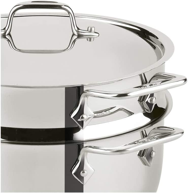 All-Clad E414S564 Stainless Steel Steamer Cookware 5-Quart Silver