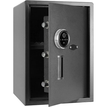 Security Biometric Fingerprint Safe Steel Lock Box Safe for Home / Office / Hotel Secure Handgun Documents Jewelry Valuables - 1.8 Cubic Feet