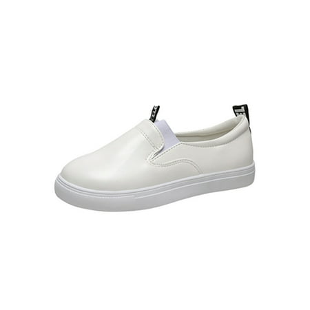 

Harsuny Ladies Work Lightweight Skate Shoes Breathable Non-Slip Loafer Comfortable Loafers White 8.5