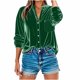 thumbnail image 5 of Blusa de trabajo,Blusa tipo túnica de terciopelo con cuello en V para mujer, manga larga, corte holgado, abertura frontal con hebilla y bolsillo, tela de poliéster, sopatenor, 5 of 9